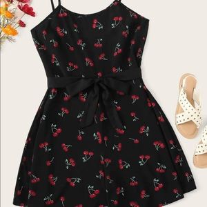 Black n red cherry romper
